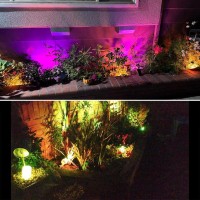 Covoart Spotlights Outdoor 18W 800Lm Rgb Color Changing Landscape Lights 110V Plug In Led Spot Lights With Remote Ip66 Waterpr