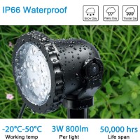 Covoart Spotlights Outdoor 18W 800Lm Rgb Color Changing Landscape Lights 110V Plug In Led Spot Lights With Remote Ip66 Waterpr