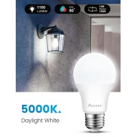 Aovpex Dusk To Dawn Light Bulbs 13W Ultra Bright Equivalent 100W 5000K Daylight White Outdoor Light Bulbs Built-In Photocell Sensor Led Light Bulbs Smart Bulb Automatic On Off 1100Lm 4 Pack