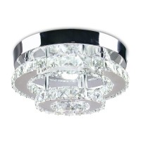 Cainjiazh Mini Chandelier Led Crystal Ceiling Light 2 Layers Flush Mount Ceiling Light Modern Chandelier Lighting For Hallway St