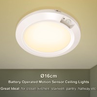 Awanber Battery Operated Motion Detector Lights Indoor Led Closet Lights Battery Powered Motion Sensor Stair Lights 210Lm 3000K