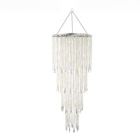 Flavorthings Beaded Chandelier Sparkling Iridescent Acrylic Beaded Hanging Chandelier 4 Tiers Beads Pendant Shade Ceiling Chand