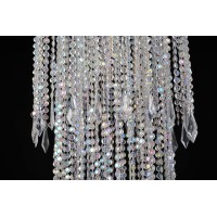 Flavorthings Beaded Chandelier Sparkling Iridescent Acrylic Beaded Hanging Chandelier 4 Tiers Beads Pendant Shade Ceiling Chand