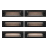 Gkoled Low Voltage Lengthened Led Step Lights, 4W 12V Surface Mount Light With Horizontal Louvered Faceplate, For Steps Decks Pathway Stairs Fences, 2700K, Ip65, Die-Cast Aluminum, Black (6-Pack)