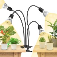 Sansi Led Grow Lights For Indoor Plants, 600W Full Spectrum Gooseneck Clamp Grow Lamp, 40W Power Plant Light With High Ppfd For Seeding, Lifetime Free Bulb Replacement Plant Lights For Indoor Plants