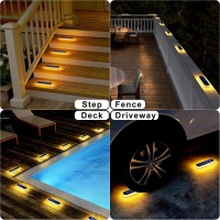 Solar Step Lights Outdoor Waterproof Led,Warm White Solar Deck Lights,Solar Fence Lights,Solar Lights For Stairs,Dock Patio,Post,Railing,Garden,Backyard,Front Door,Pathway,Driveway,Porch(4 Pack)