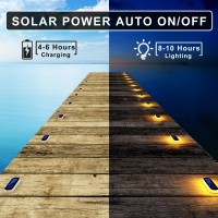 Solar Step Lights Outdoor Waterproof Led,Warm White Solar Deck Lights,Solar Fence Lights,Solar Lights For Stairs,Dock Patio,Post,Railing,Garden,Backyard,Front Door,Pathway,Driveway,Porch(4 Pack)