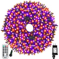 Mzd8391 Orange Purple Halloween Lights Outdoor Indoor, 108Ft 300 Led 2 Colors In 1 Christmas Lights, Fairy Lights, End To End Connect, Waterproof Halloween Decorations Decor Timer Remote (100% Ul)