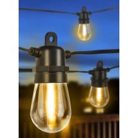 Dge Outdoor Led String Lights 54 Ft Patio String Light Shatterproof & Waterproof Ip65, 18 Awg Ul Listed Wire Bright String Light For Patio, Backyard, Gazebo, Porch, Wedding Party