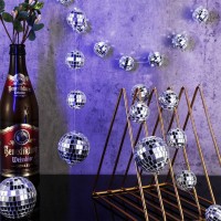 Sumind 8 Packs Disco Ball Party Decorations Mini Disco Ball Ornaments Silver Hanging Disco Ball Reflective Mirror Disco Ball For