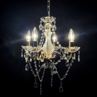 Lalula Antique Gold Chandelier Mini Crystal Chandelier Lighting 4 Light Modern Chandelier For Dining Room