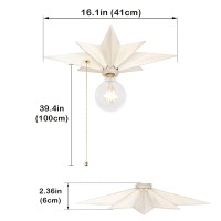 16 Inch Flush Mount Ceiling Light With Pull Chain Onoff Switch White Star Ceiling Light Fixtures Farmhouse Modern Lighting Fo