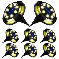 Solar Ground Lights Outdoor Led Powered Disk Lights Solar Waterproof In-Ground Lights Color Changing Landscape Lighting For Garden Deck Stair Step Lawn Patio Driveway Walkway Pathway Yard Decoration