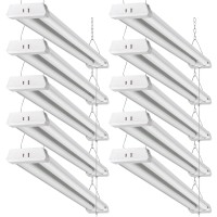 Oooled 10 Pack Led Shop Light 4Ft 42W 4800Lm 5000K Daylight Linkable Led Shop Light Plug In Shop Light With Pull Chain Onoff