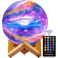 Dtoetkd Moon Lamp, Kids Night Light, 16 Colors Galaxy Lamp, 5.91 Inch 3D Printing Led Moon Light With Stand, Remote&Touch Control, Usb Rechargeable Birthday Christmas Gift For Girls Lover, Home Decor