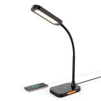 Lastar Led Desk Lamp, 12W Flexible Gooseneck Table Lamp, Office Desk Light With Night Light, Usb Port, Touch Control, 5 Color Temperatures & 7 Brightness Levels, Memory Function For Home Office