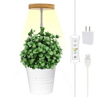 Plant Grow Light For Indoor Plant Bamboo Mini Led Grow Light Garden Height Adjustable Automatic Timer With 81216 Hours