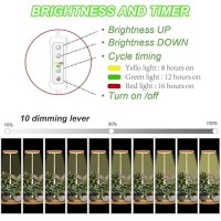 Yadoker Plant Grow Light For Indoor Plant Bamboo Mini Led Grow Light Garden Height Adjustable Automatic Timer With 81216 Hours