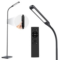 Lastar Led Floor Lamp, Adjustable 3000K-6500K Color Temperature & 5 Brightness Levels, 1H Timer & Memory Function Standing Lamps With Remote And Touch Control For Living Room, Bedroom