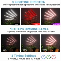 Grow Lights For Indoor Plants, Dicceao 150W Leds Grow Light For Seed Starting With Full Spectrum, 3/9/12H Timer, 10 Dimmable Levels, 3 Switch Modes