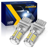 Tomhasa 3157 Led Bulb White 3157 Led Reverse Light Bulbs Bright 36Smd-2835 Chipsets 3056 3156 3057 4114 4157 4057 Led Replacement Lamp For Backup Reverse Brake Turn Signal Lights Drl, Pack Of 2