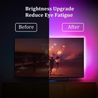 Daybetter Led Lights For Tv, Tv Led Backlight, 14.8Ft For 65-75In Tv, Usb Powered Tv Lights Kit, Led Strip Lights Music Sync Remote, Rgb Lamp For Gaming Bedroom Room Hdtv Mood Lighting