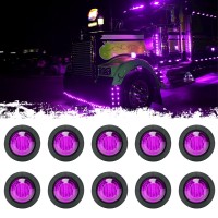 Pseqt 34 Led Rock Lights Round Underglow Side Marker Clearance Wheel Fender Light Wbullet Grommet Waterproof For Trailer Pick