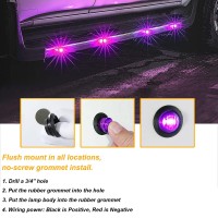 Pseqt 34 Led Rock Lights Round Underglow Side Marker Clearance Wheel Fender Light Wbullet Grommet Waterproof For Trailer Pick