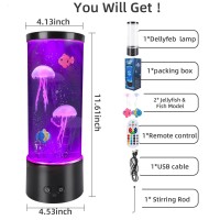 Jellyfish Lamp Jelly Fish Light Lamp With Usb Battery Powered Option Jellyfish Tank Table Lamp With 17 Color Changing And 4 Li