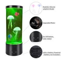 Jellyfish Lamp Jelly Fish Light Lamp With Usb Battery Powered Option Jellyfish Tank Table Lamp With 17 Color Changing And 4 Li