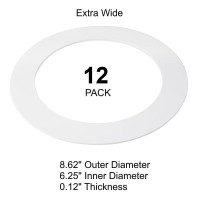 12 Pack Gloss White Goof Trim Ring For 8