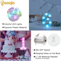 Pooqla Colorful Light Up Numbers With Remote,Color Changing Led Marquee Number Lights, Lighted Number Signs For Party Room Birthday Anniversary Wedding Decoration, Multicolor Number 1