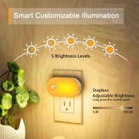 Lyridz Amber Motion Sensor Mini Led Night Light Plug Into Wall 1800K Amber Light With Adjustable Brightness Ideal For Bedroom Ki