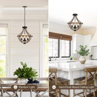 165 Farmhouse Light Fixtures Chandelier 4Light Rustic Flush Mount Ceiling Light Modern Faux Wood Light Fixture For Dining