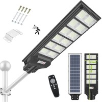 Insdea 1000W Solar Street Light Motion Sensor, 80000Lm Ip65 Waterproof Solar Security Flood Lights Outdoor With Remote Control, Dusk To Dawn Solar Led Light Lamp For Garden Yard Path Parking Lot