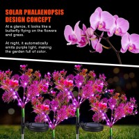 Neporal Solar Garden Lights Outdoor Waterproof Ip65, Phalaenopsis Solar Flowers Outdoor Waterproof For Garden Decor,Outdoor Decor, 4Pk Garden Solar Lights Outdoor Waterproof Gardening Gifts For Women