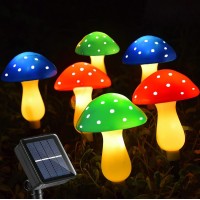 Viewpick Outdoor Solar Mushroom Lights Led Solar Garden Decor Stake Lights, 8 Lighting Modes Solar Yard Ornament Lights, Outdoor Waterproof Solar Lights For Outside Decorations (1 Pack 6 Mushrooms)