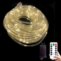 Cattlite Led Rope Lights Outdoor Waterproof,66Ft 200Leds Connectable Rope Lights Outdoor,Warmwhite 8 Modes Rope Light,For Christmas Party Wedding Bedroom Patio Decorations