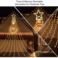 Mzd8391 Christmas Decoration Lights 320 Led Color Changing Outdoor Star String Lights Waterproof Waterfall Christmas Lights 11 Light Modes, Remote & Timer [Warm White & Multicolor]