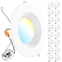 Sunco 16 Pack 5Cct Retrofit Led Recessed Lighting 6 Inch 2700K3000K3500K4000K5000K Selectable Dimmable Can Lights Smooth