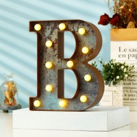 Youzone Vintage Rusty Letter Lights Led Marquee Light Up Letters For Events Wedding Party Birthday Home Bar Diy Decoration - Industrial Vintage Style B