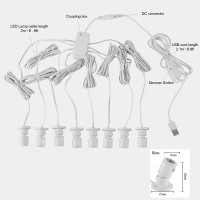 Cefrank Mini Spot Lights With Dimmer, 8 X 1W 360 Rotatable Led Spotlight Jewelry Cabinet Dimmable Wall Light, White Finish Shell (Pack-8, Cold White 6000K)