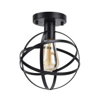 Youthink Pendant, Pendant Light Hanging Ceiling Lamp Retro Iron Black Metal Cage Decorative Chandelier For Kitchen Dining Room Farmhouse 85-250V(#1)