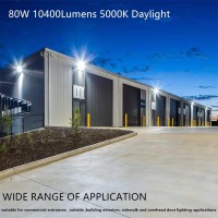 80W Led Wall Pack Light With Dusk To Dawn Photocell 10500Lm 5000K Daylight Ac100277V Input 500W Hpshid Replacement Waterproo