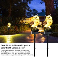 Smilingtown 2 Packs Owl Solar Garden Lights Outdoor Decorative Stake Light Waterproof Owl Decory To Scare Birds Away Yard Patio