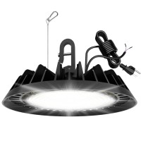 Jclgl Led High Bay Light 200W Super Bright 32 000Lm 160Lmw 110V Dimmable 5 Cable With Plug Hanging Hook Safe Rope High