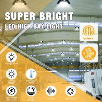 Jclgl Led High Bay Light 200W Super Bright 32 000Lm 160Lmw 110V Dimmable 5 Cable With Plug Hanging Hook Safe Rope High