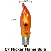 Romasaty C18 Flicker Flame Bulb, Flame Shaped Bulb Dances With A Flickering Orange Glow, E12 Flame Candelabra Light Bulbs, 12 Pack