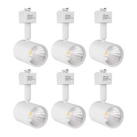 Mirrea Led Track Lighting Heads Compatible With Single Circuit J Type Track Lighting Rail Ceiling Spotlight For Accent Task Wall Art Exhibition Lighting 6.5W 24 White Pack Of 6 (4000K Neutral White)