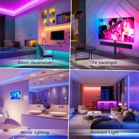 Sylvwin Led Lights 65.6Ft For Bedroom - App Control Music Sync Color Changing Led Light Strips,5050 Rgb Tape With Remote For Room Home Decoration